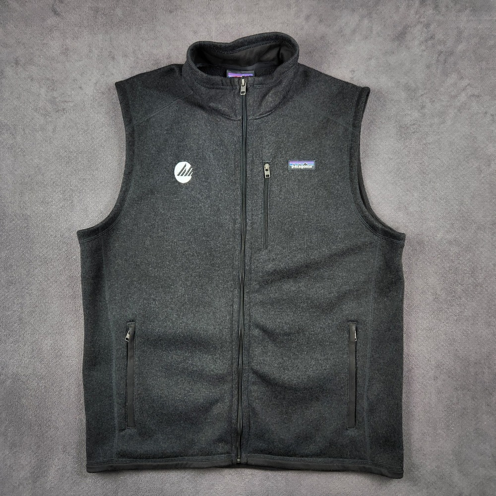 Patagonia Better Sweater Vest Mens XL Black Full Zip Fleece Embroidered Logo